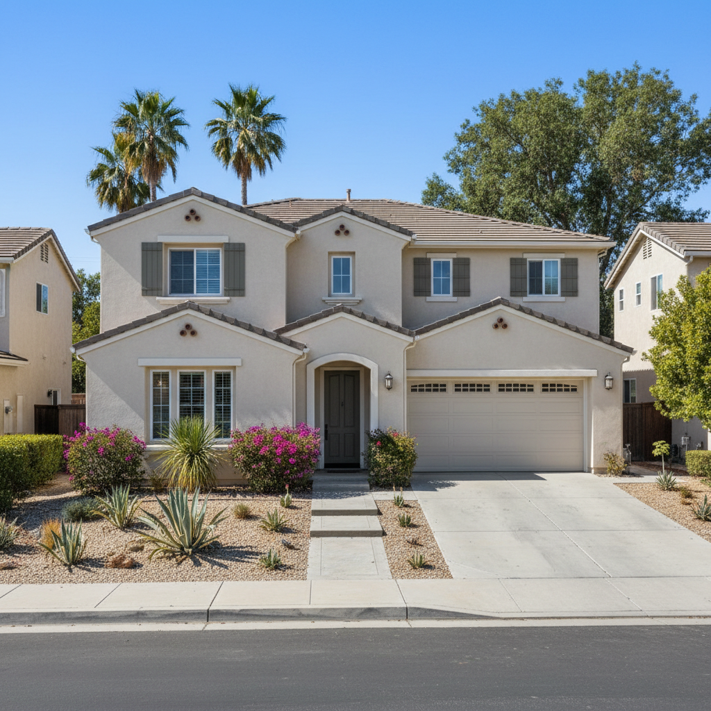 Completed stucco removal work at a residential property in Anaheim, CA