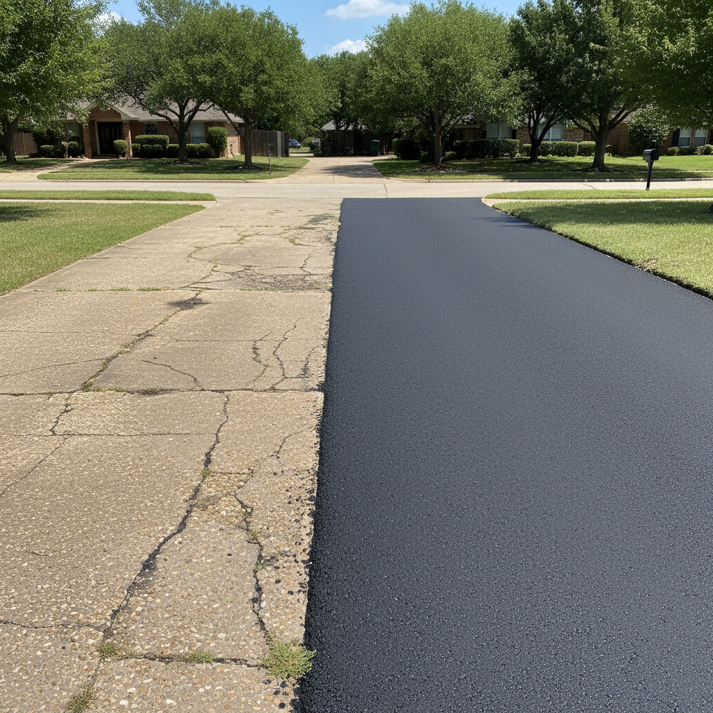 Completed commercial asphalt work at a residential property in Dallas, TX