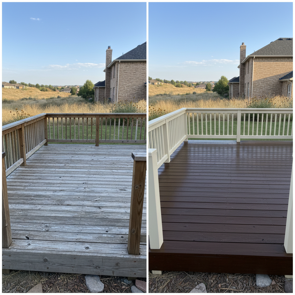 Completed deck painting & staining work at a residential property in Kaysville, UT