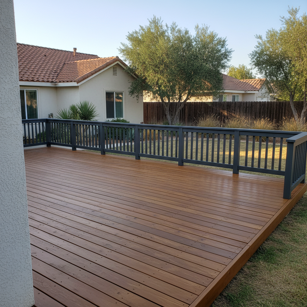 Completed deck painting & staining work at a residential property in Fresno, CA