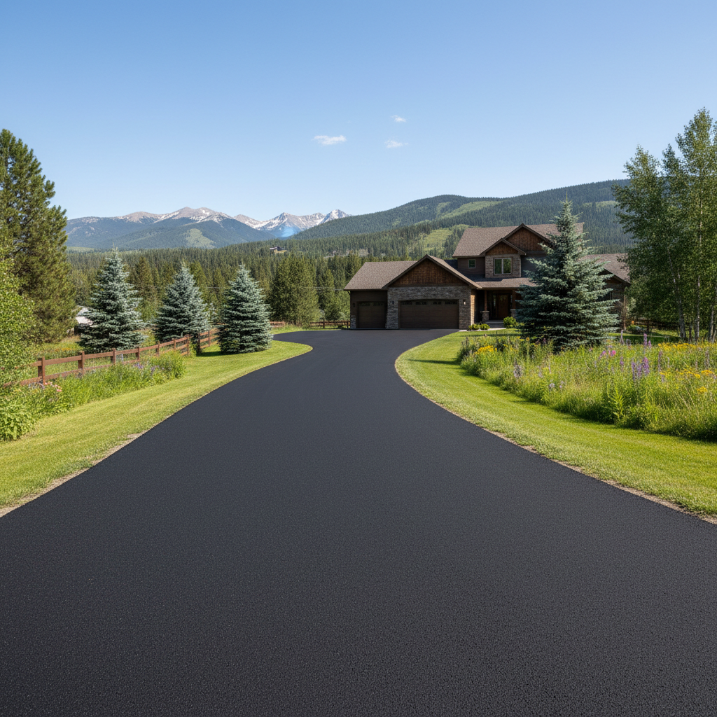 Completed slurry coating work at a residential property in Kalispell, MT
