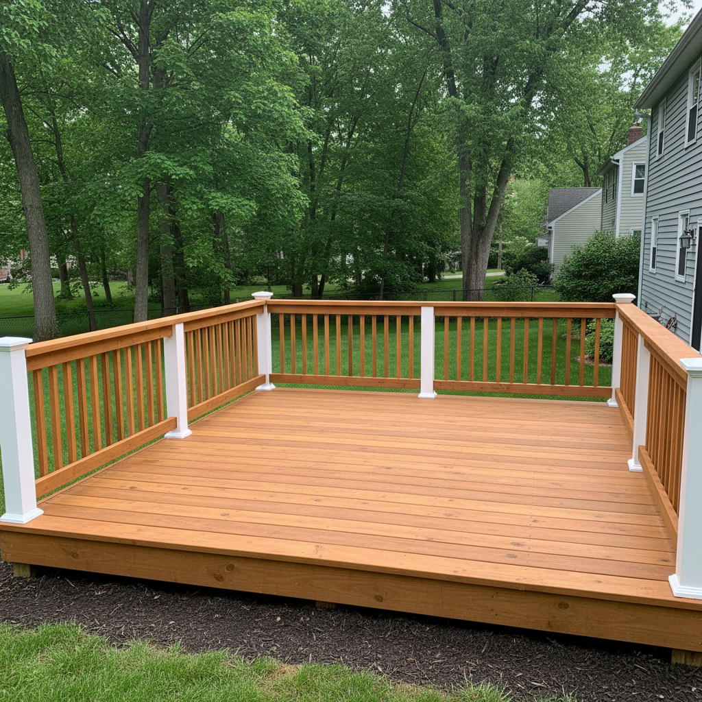 Completed deck repair work at a residential property in Bristol, CT