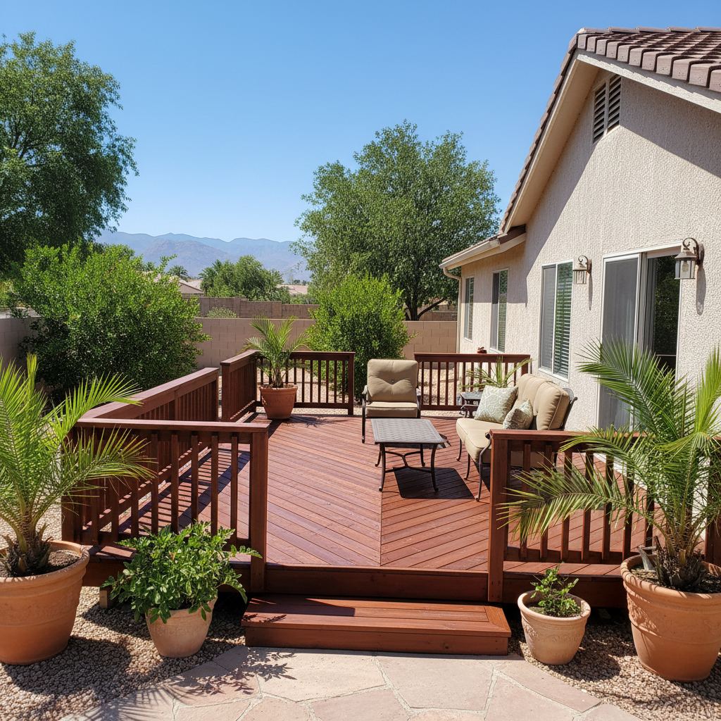 Completed deck painting & staining work at a residential property in Las Vegas, NV