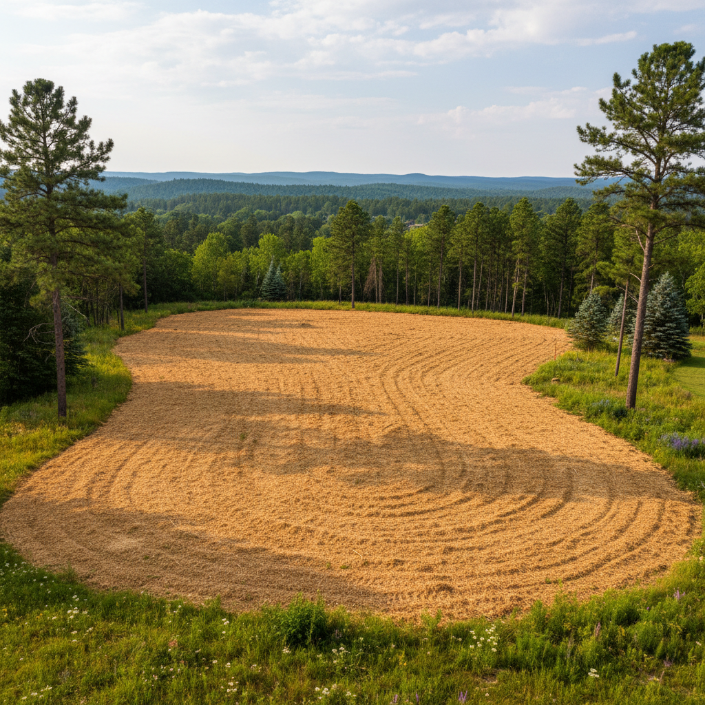 Completed land clearing work at a residential property in Sturgis, SD