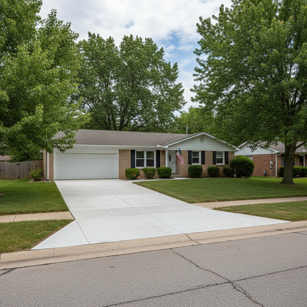Completed concrete repair work at a residential property in Kansas City, MO