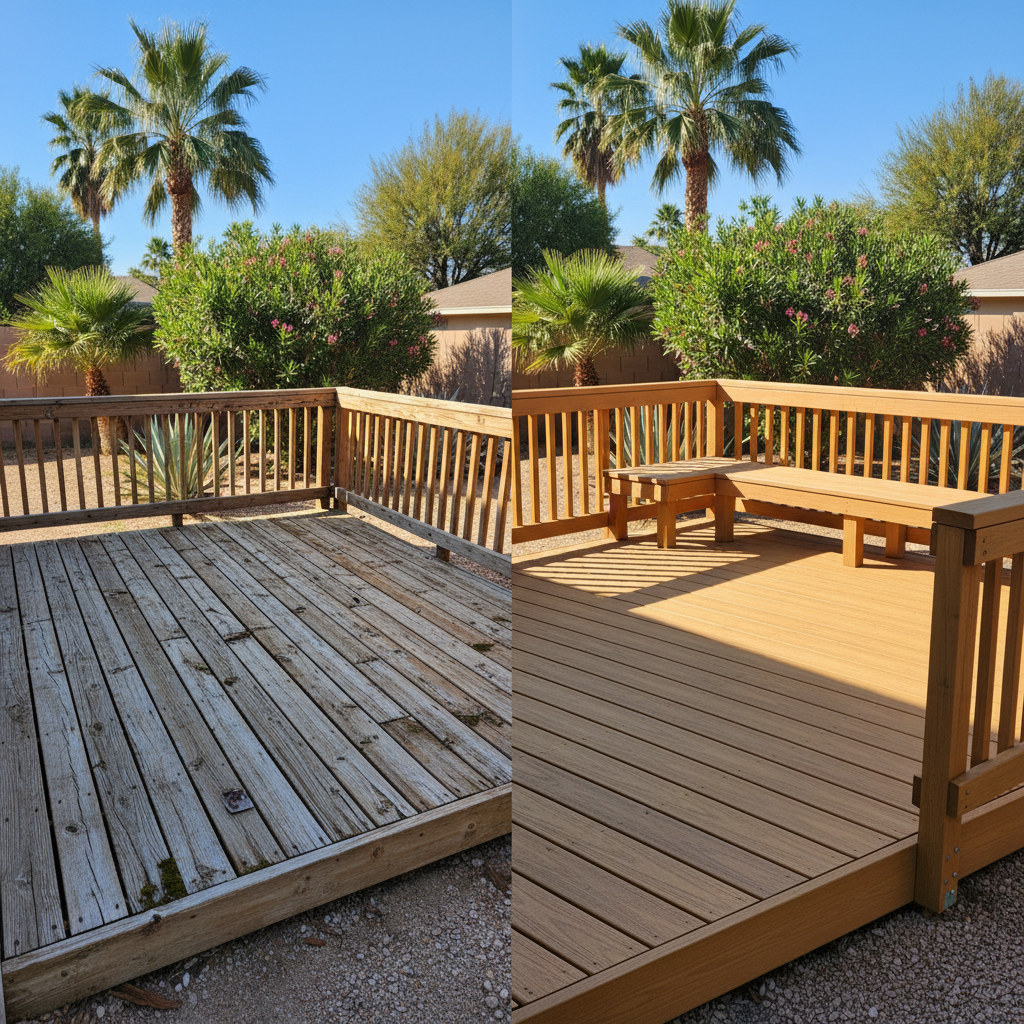 Completed deck repair work at a residential property in Peoria, AZ