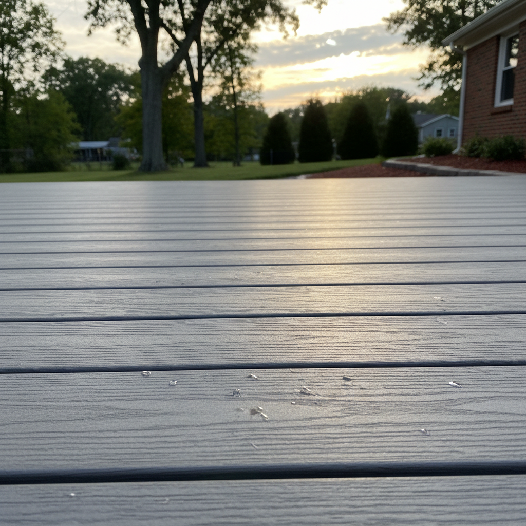 Completed composite decks work at a residential property in Bristol, CT