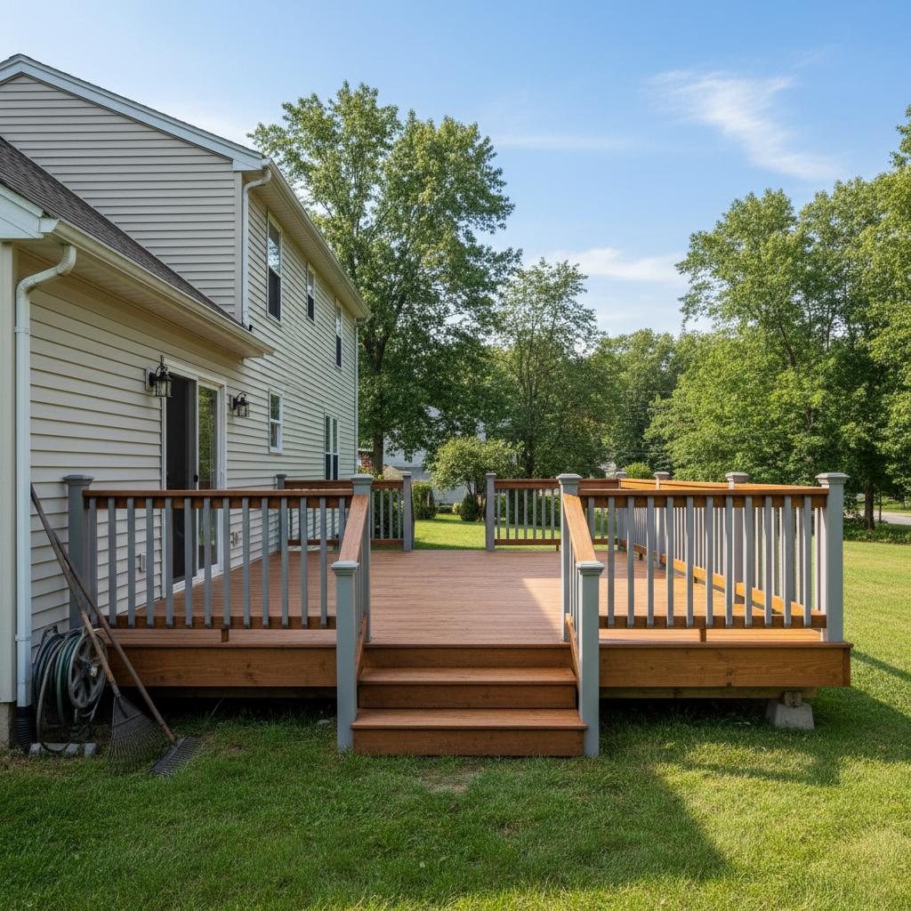 Completed deck painting & staining work at a residential property in Bristol, CT