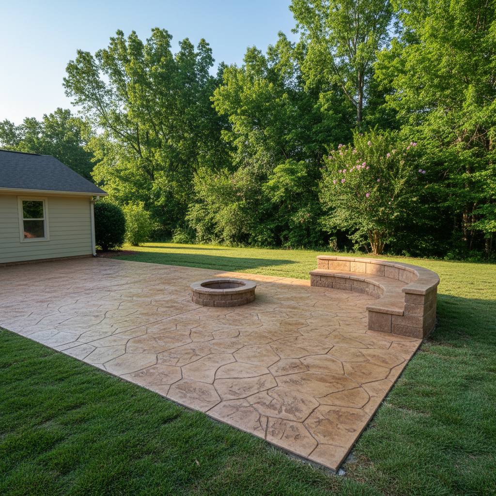 Completed decorative concrete work at a residential property in Albertville, AL
