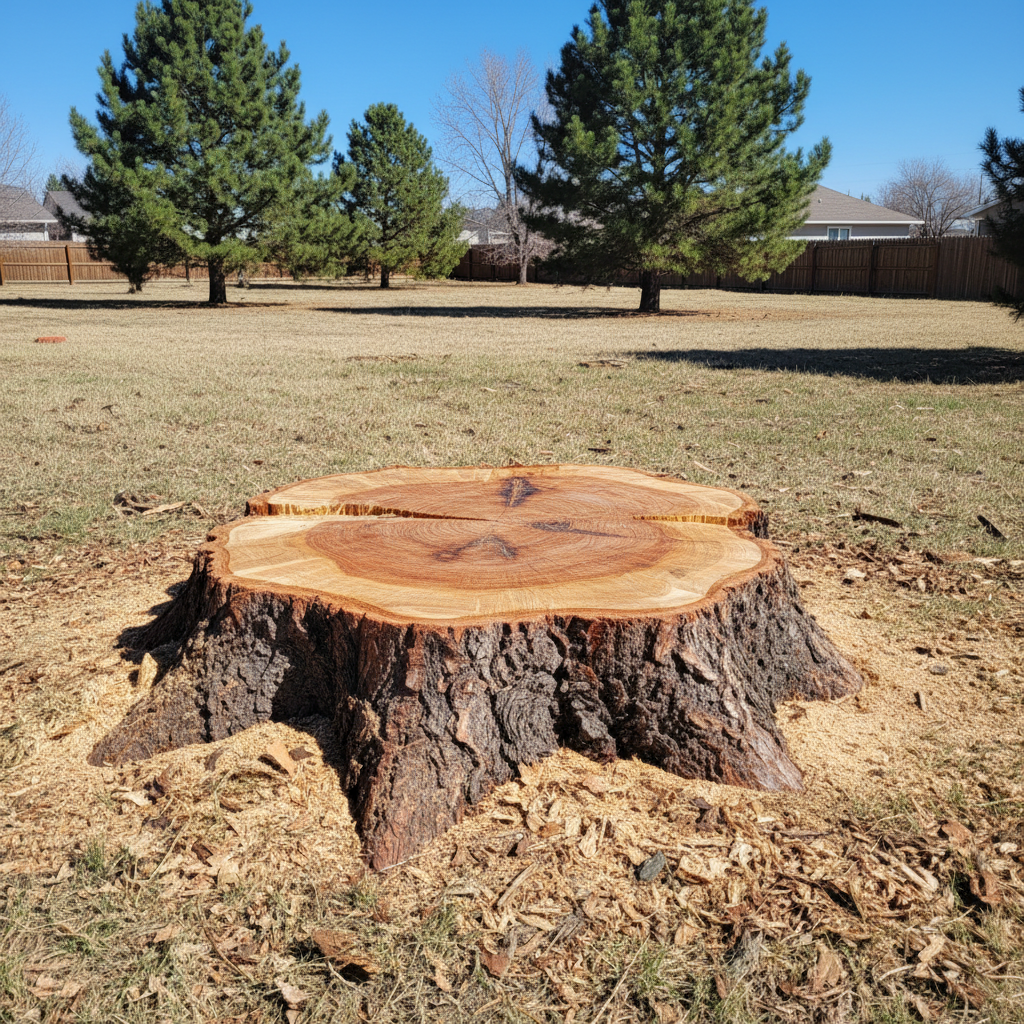 Completed tree removal work at a residential property in Sturgis, SD