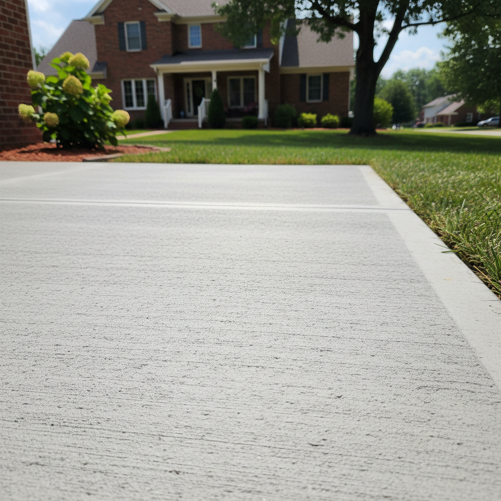 Completed concrete flatwork work at a residential property in Kansas City, MO