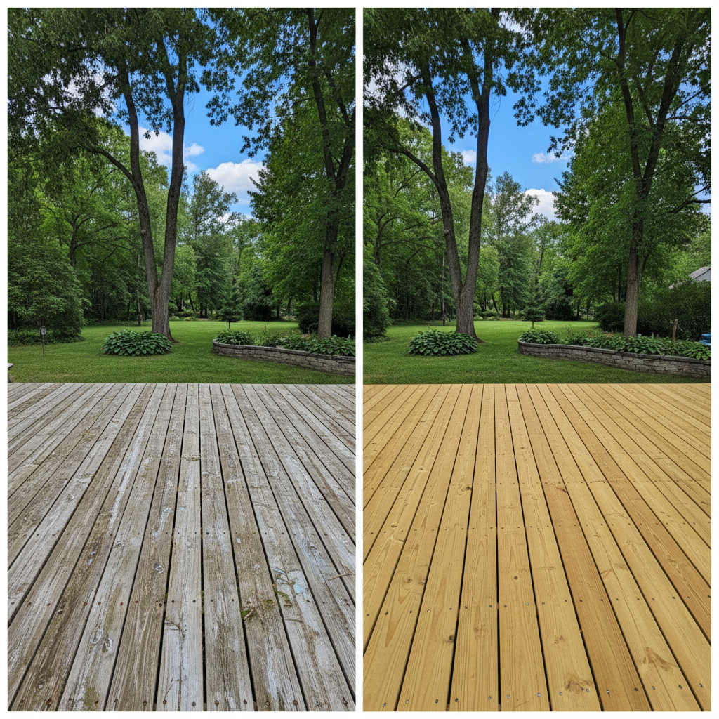 Completed deck repair work at a residential property in Bristol, CT