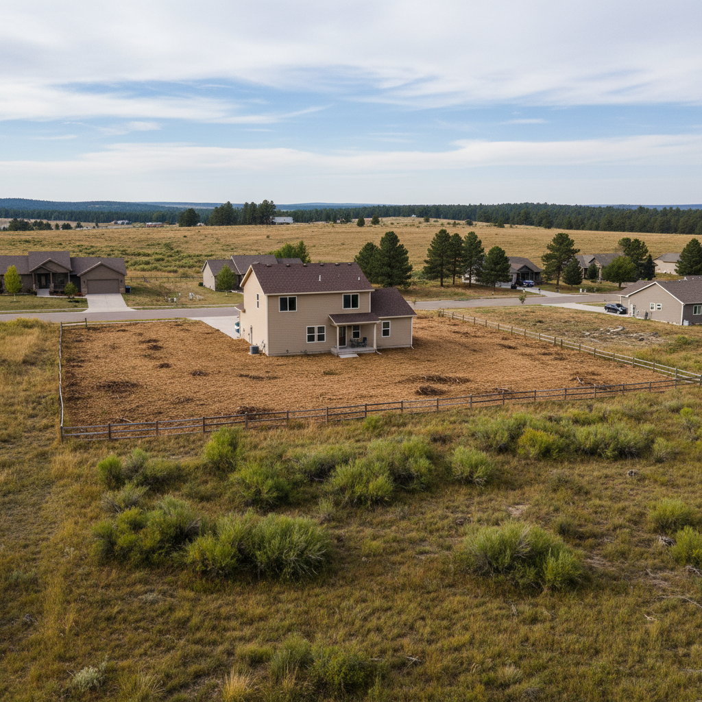 Completed land clearing work at a residential property in Sturgis, SD