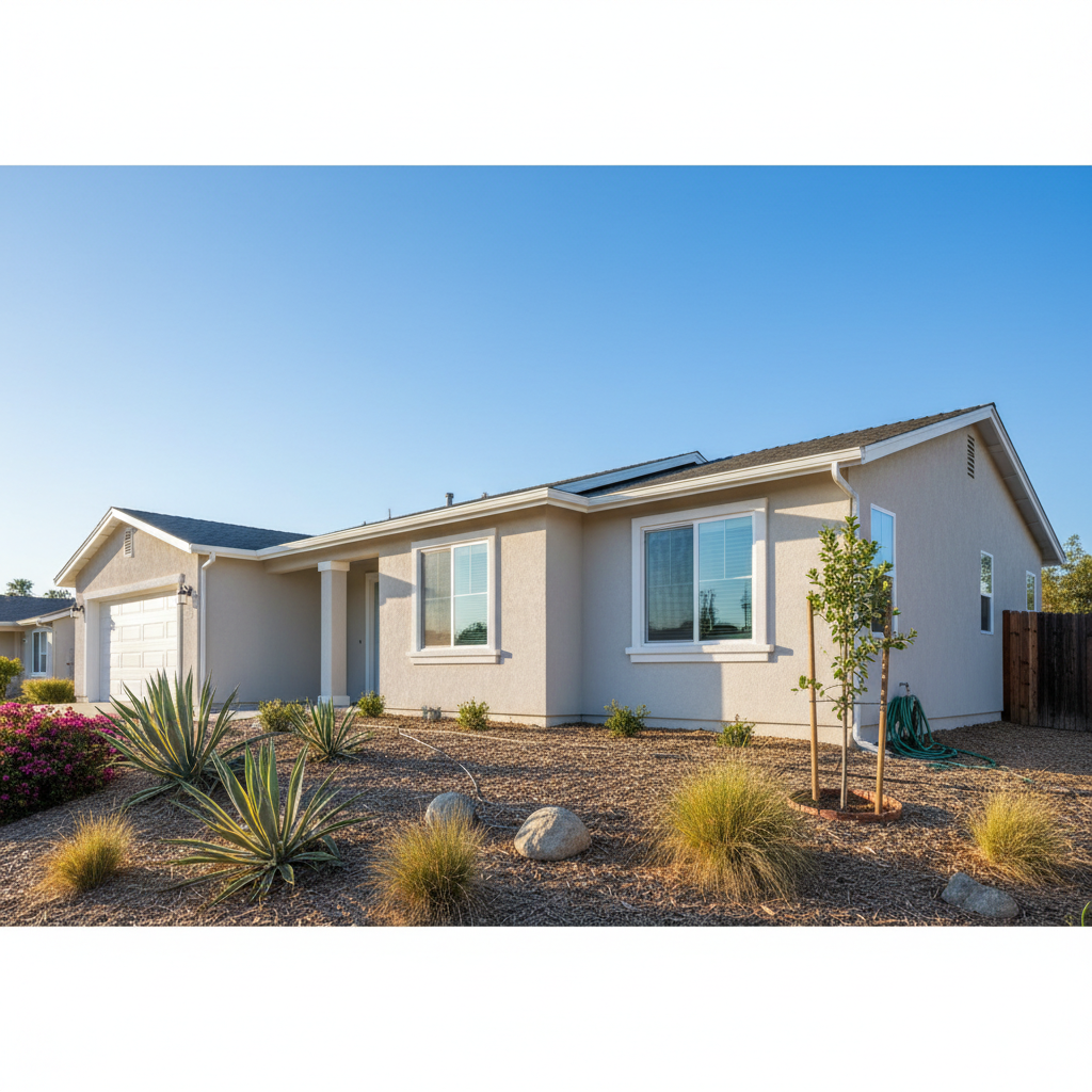 Completed stucco removal work at a residential property in Simi Valley, CA