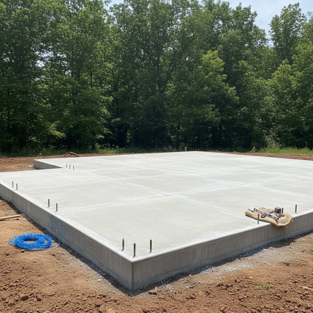 Completed concrete foundations work at a residential property in Albertville, AL