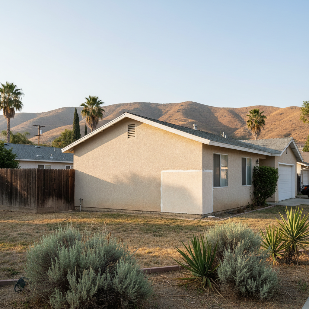 Completed stucco repair work at a residential property in Simi Valley, CA