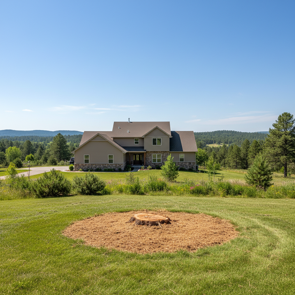 Completed emergency tree removal work at a residential property in Hot Springs, SD