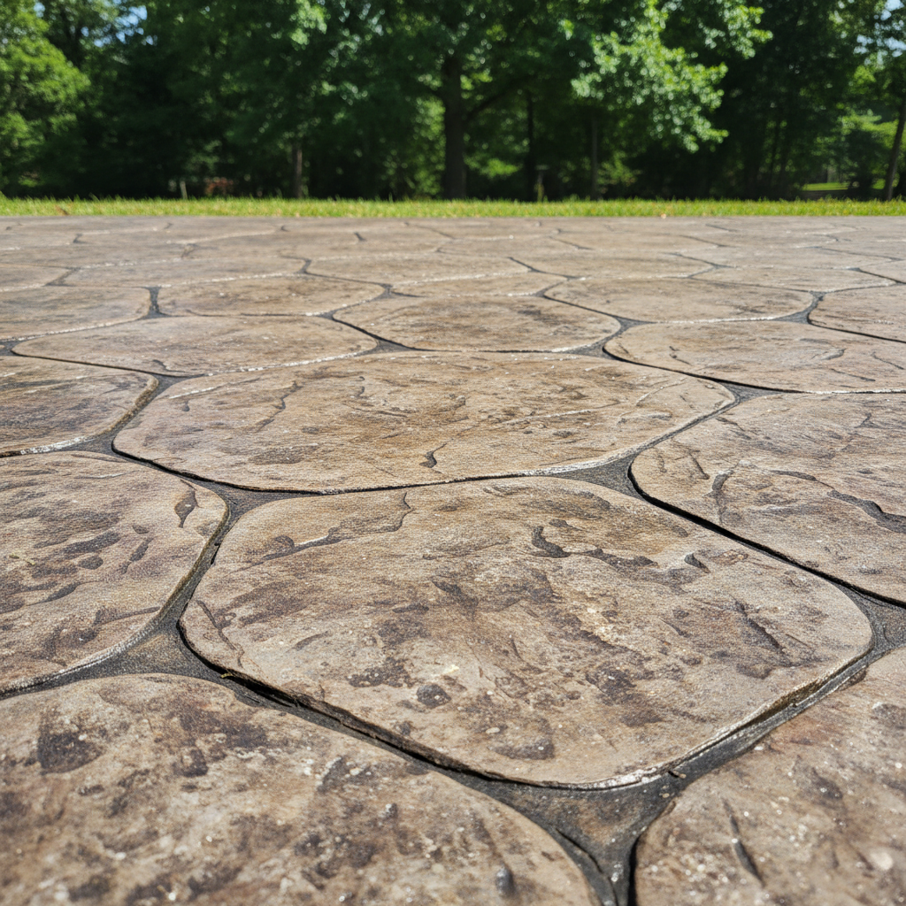 Completed decorative concrete work at a residential property in Albertville, AL