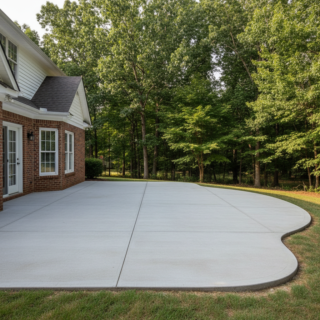 Completed concrete patios work at a residential property in Albertville, AL