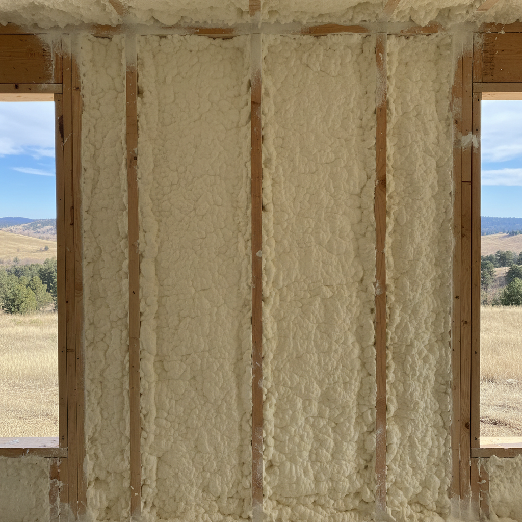 Completed open cell spray foam work at a residential property in Rapid City, SD