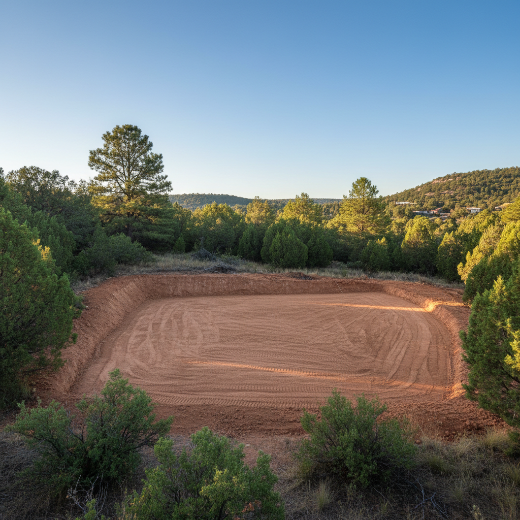 Completed site excavation work at a residential property in Prescott, AZ