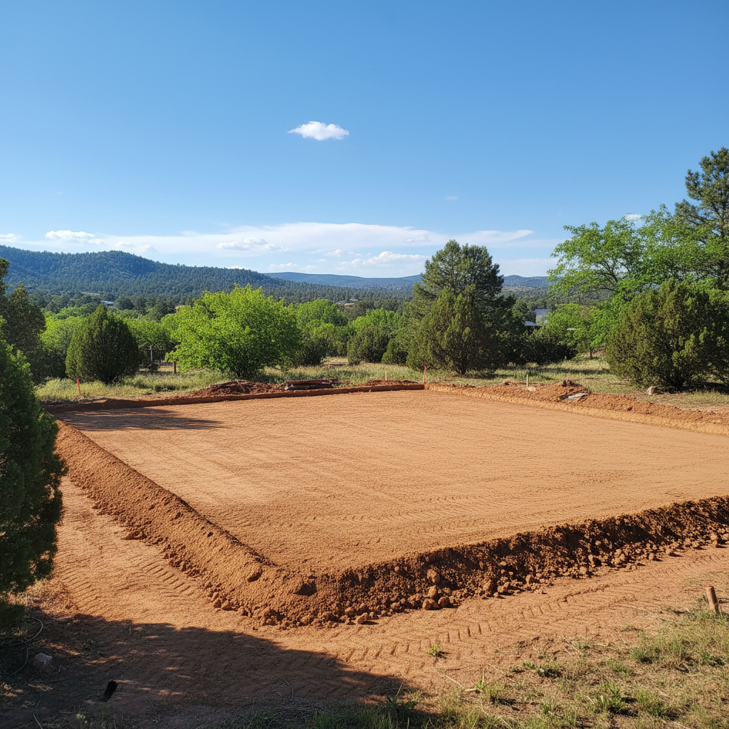 Completed site excavation work at a residential property in Payson, AZ