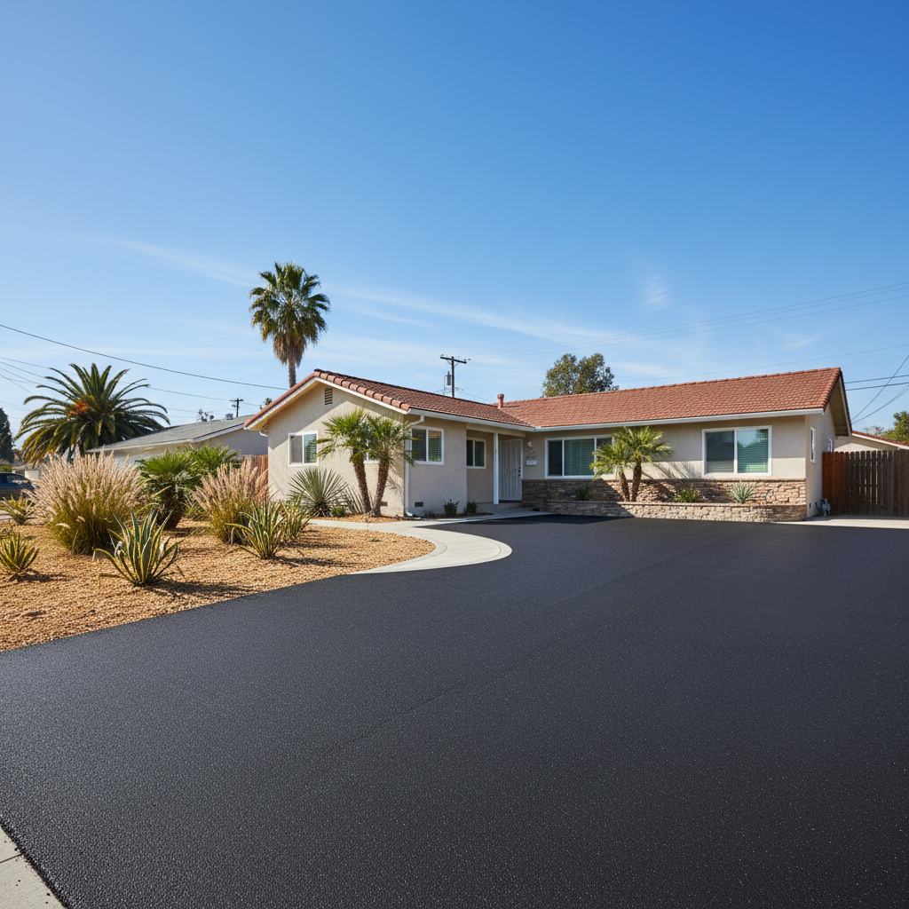 Completed residential asphalt work at a residential property in Van Nuys, CA