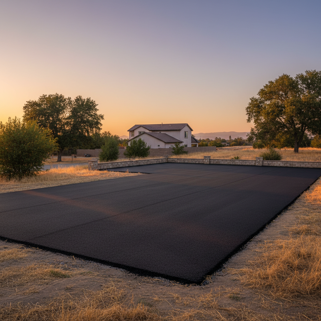 Completed commercial asphalt work at a residential property in Fresno, CA