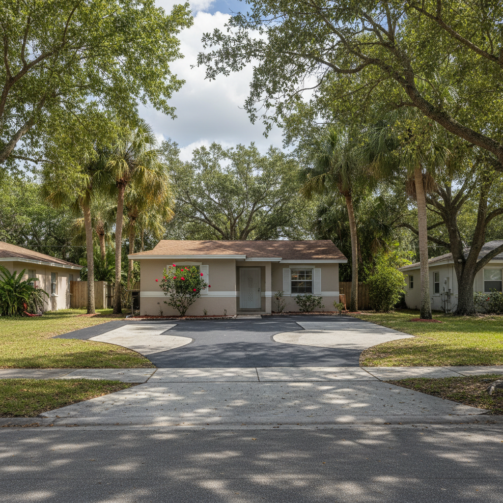 Completed asphalt patching work at a residential property in Orlando, FL