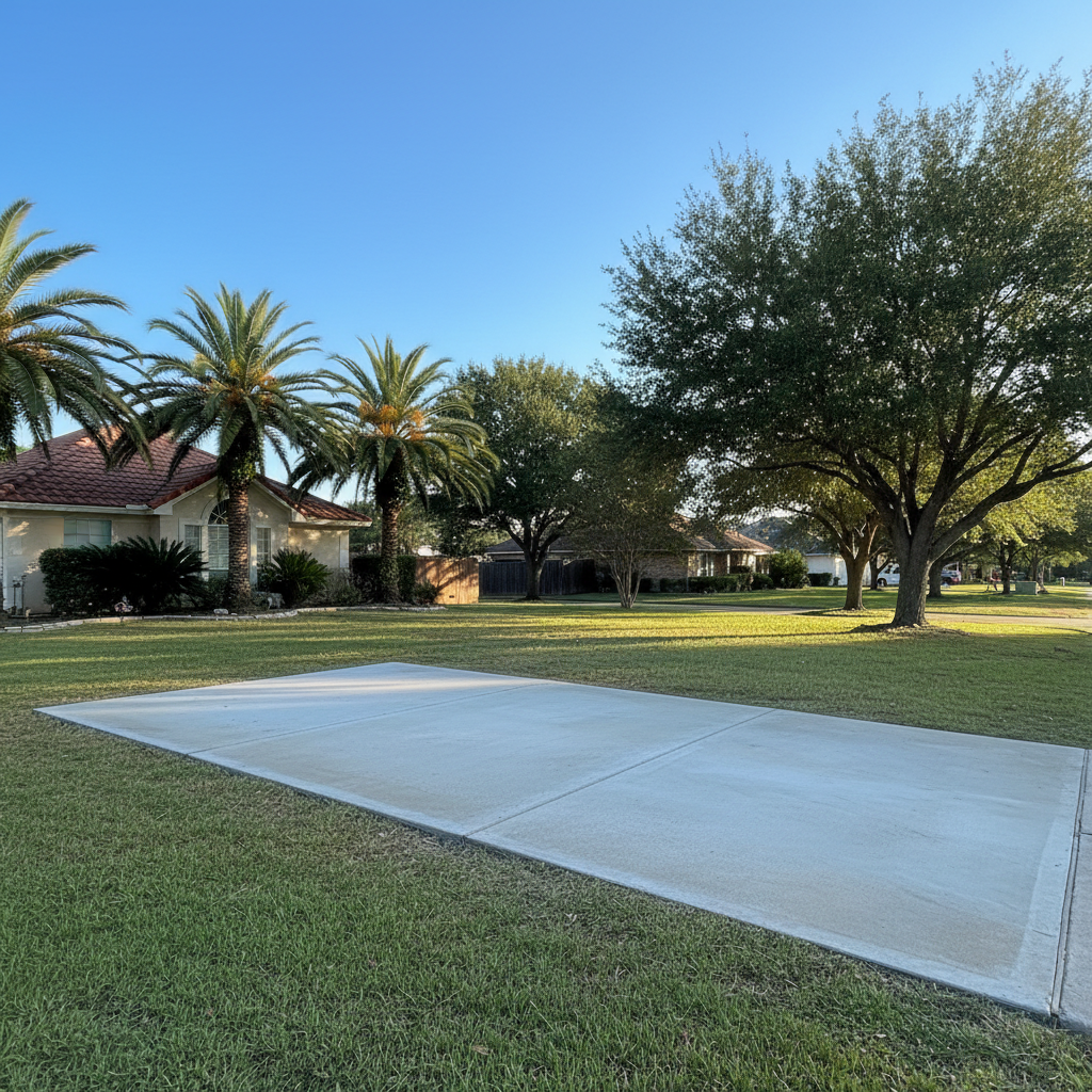 Completed concrete repair work at a residential property in Corpus Christi, TX