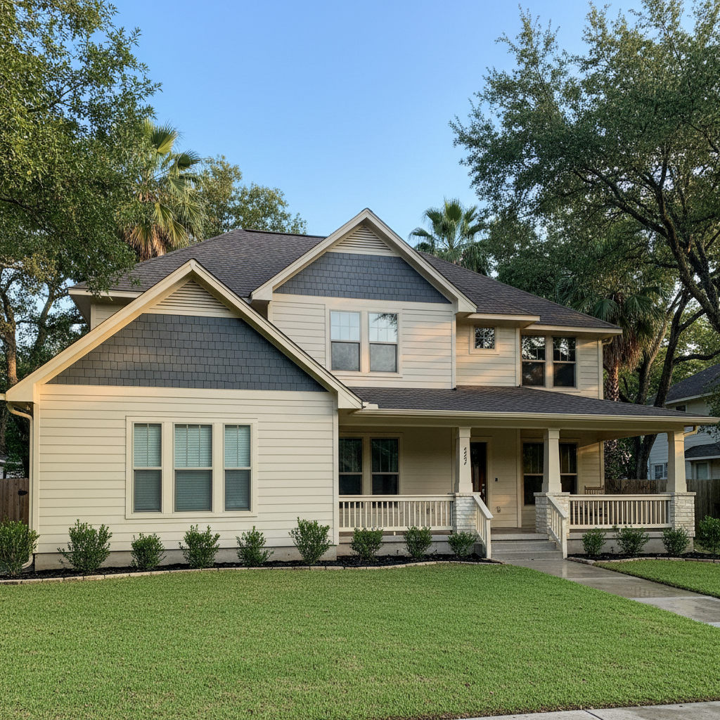 Completed siding cleaning work at a residential property in Austin, TX