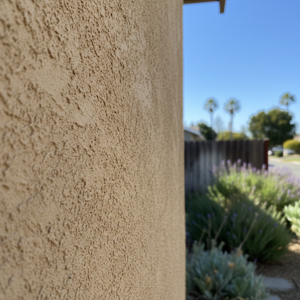 Completed stucco painting work at a residential property in Sunnyvale, CA