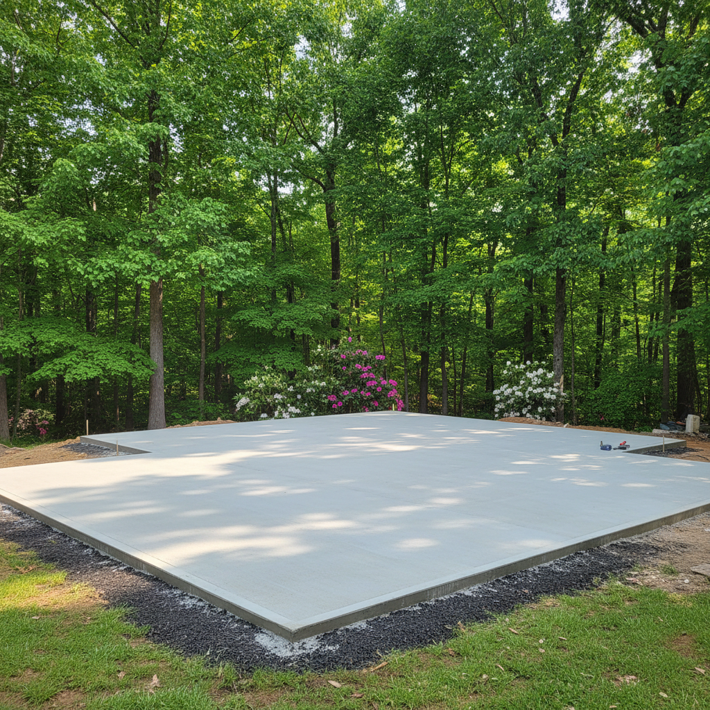 Completed concrete foundations work at a residential property in Huntsville, AL