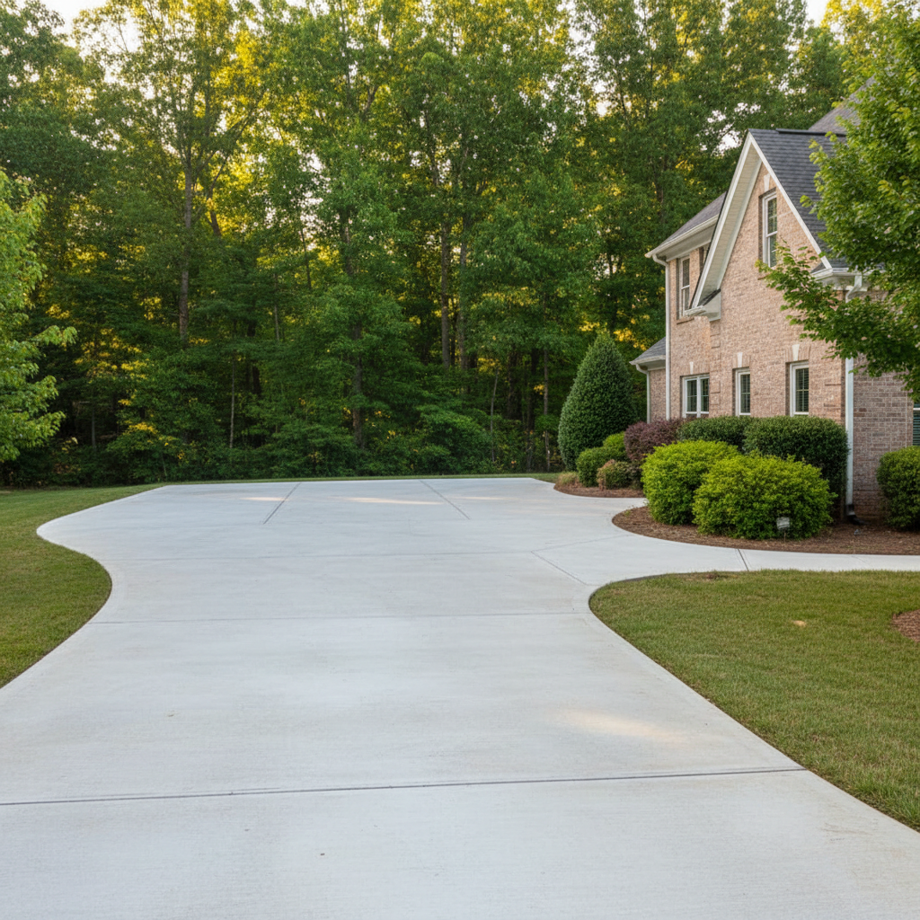 Completed concrete installation work at a residential property in Madison, AL