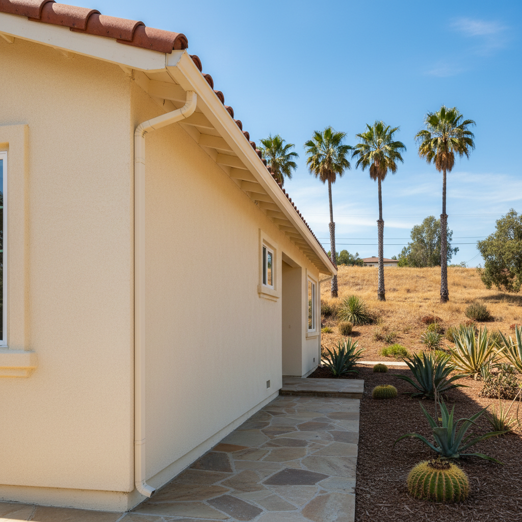 Completed residential stucco work at a residential property in Arcadia, CA