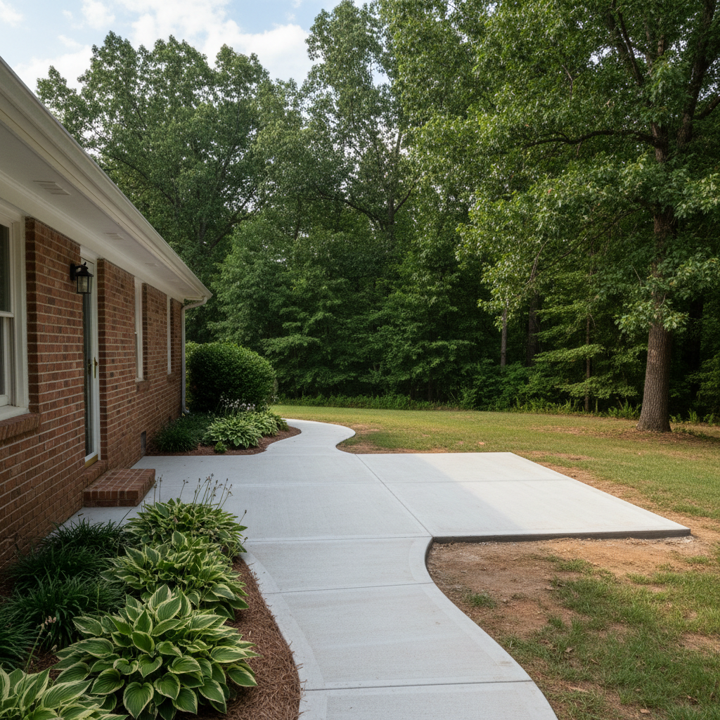 Completed concrete repair work at a residential property in Mountain Brook, AL