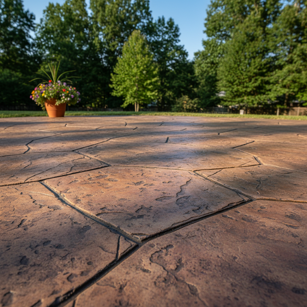 Completed decorative concrete work at a residential property in Birmingham, AL
