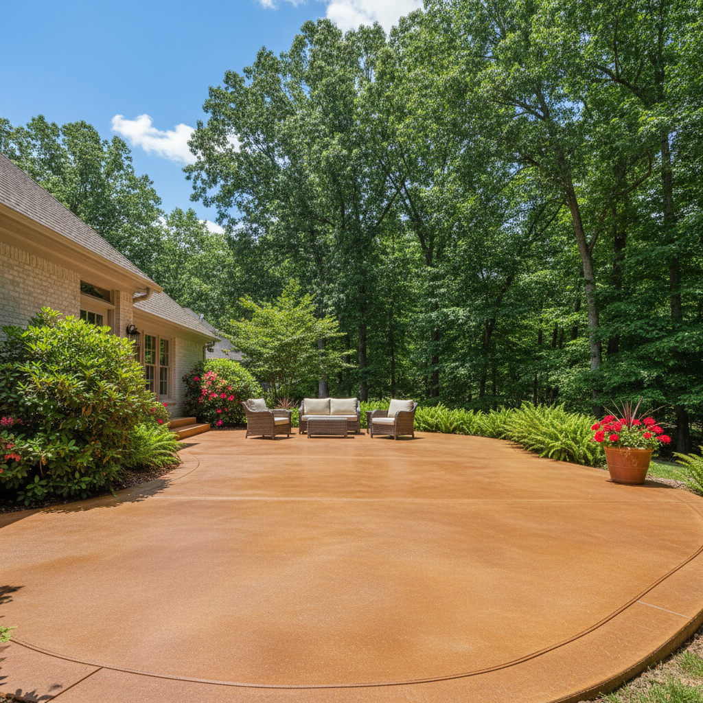 Completed concrete staining work at a residential property in Hoover, AL