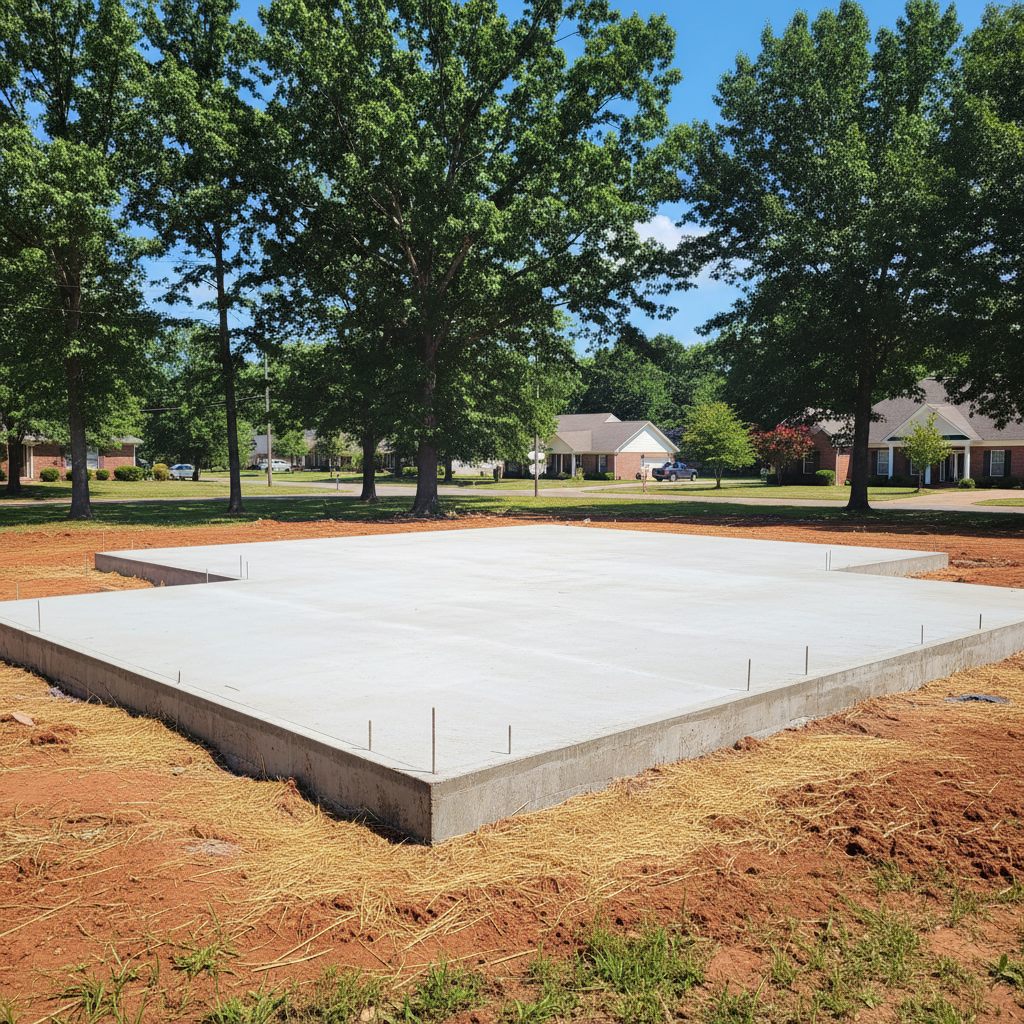 Completed concrete foundations work at a residential property in Dothan, AL