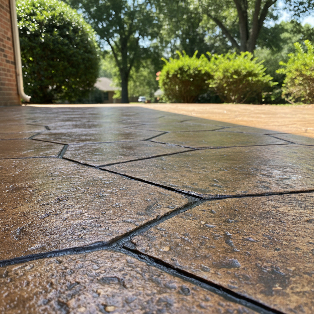 Completed decorative concrete work at a residential property in Dothan, AL