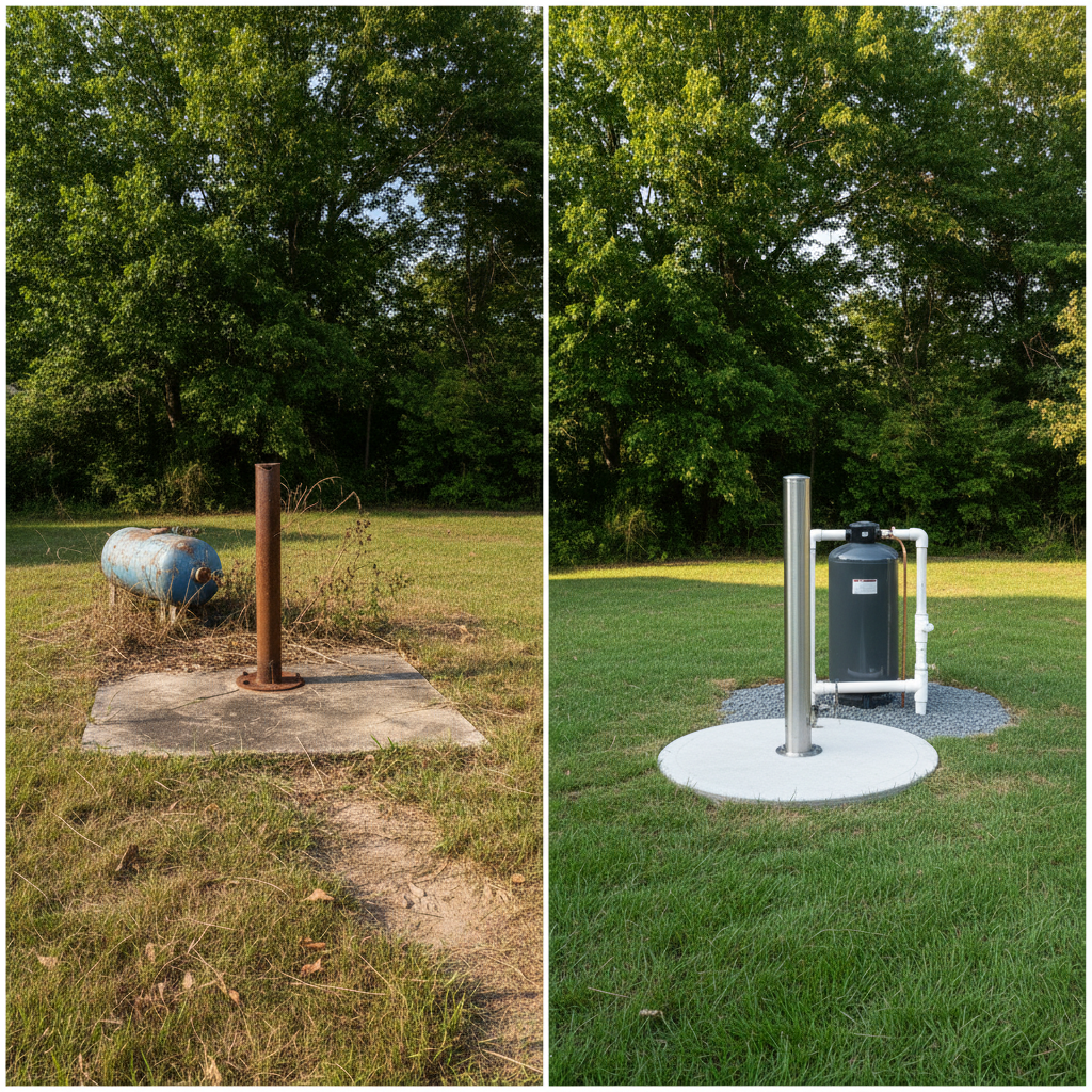 Completed well installation work at a residential property in Heflin, AL