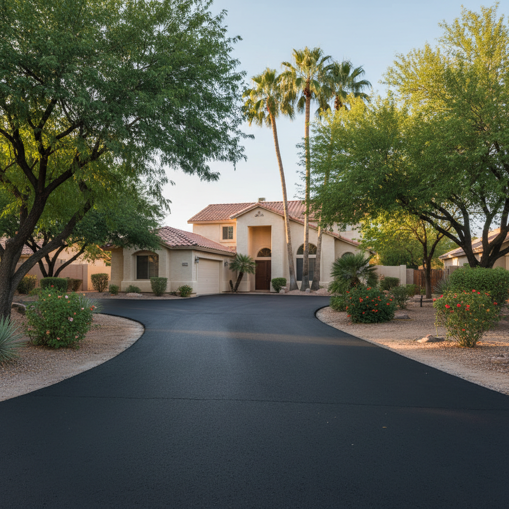 Completed residential asphalt work at a residential property in Tempe, AZ