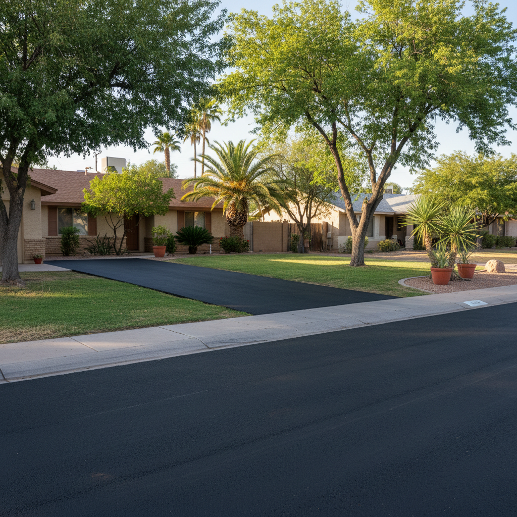 Completed residential asphalt work at a residential property in Mesa, AZ
