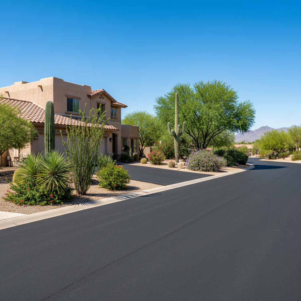 Completed commercial asphalt work at a residential property in Chandler, AZ