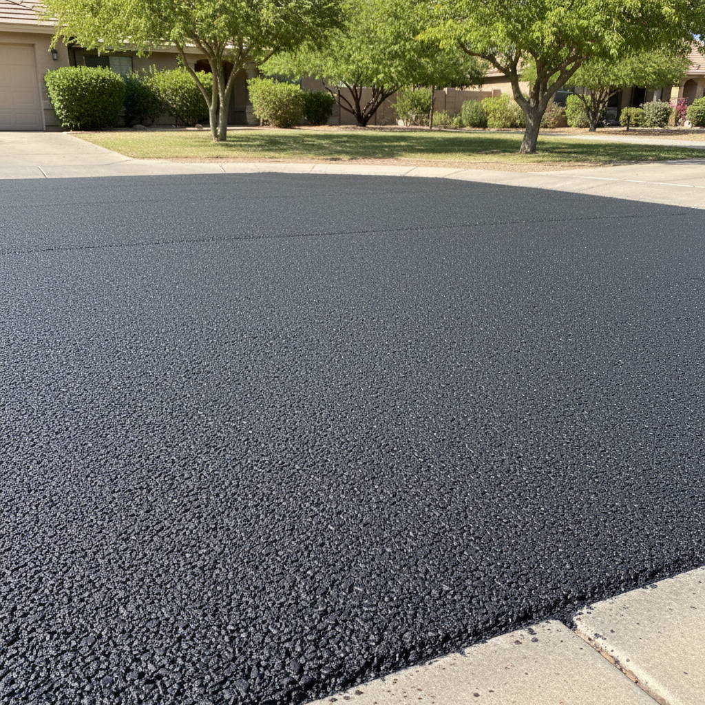 Completed residential asphalt work at a residential property in El Mirage, AZ