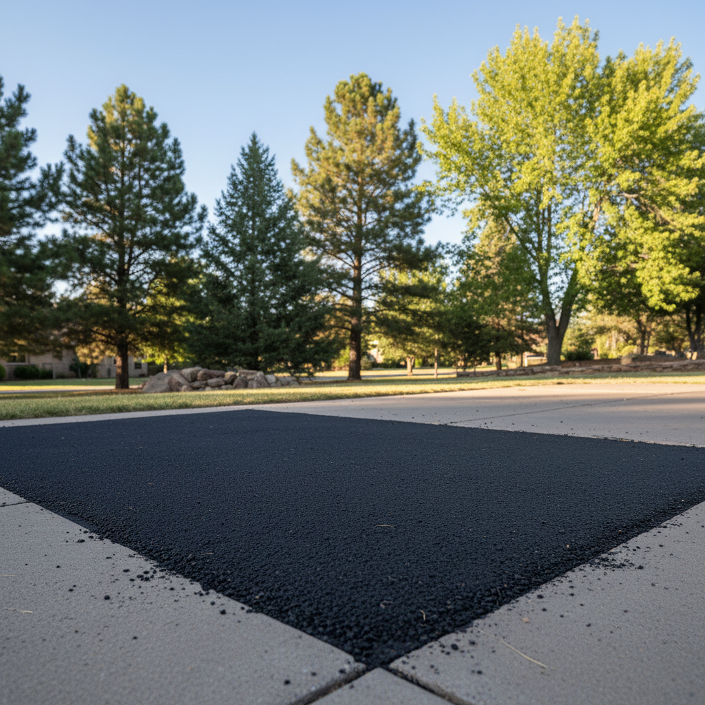 Completed asphalt patching work at a residential property in Flagstaff, AZ