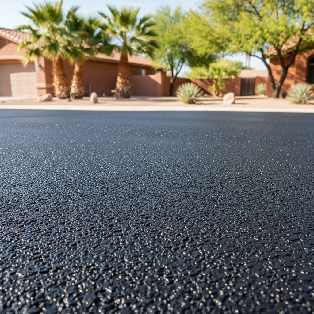 Completed slurry coating work at a residential property in Mesa, AZ