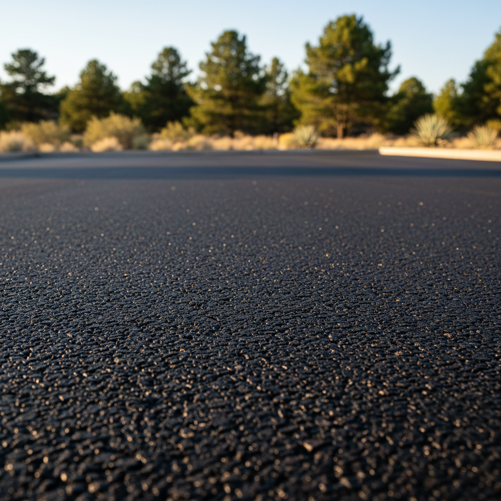 Completed parking lot paving work at a residential property in Flagstaff, AZ