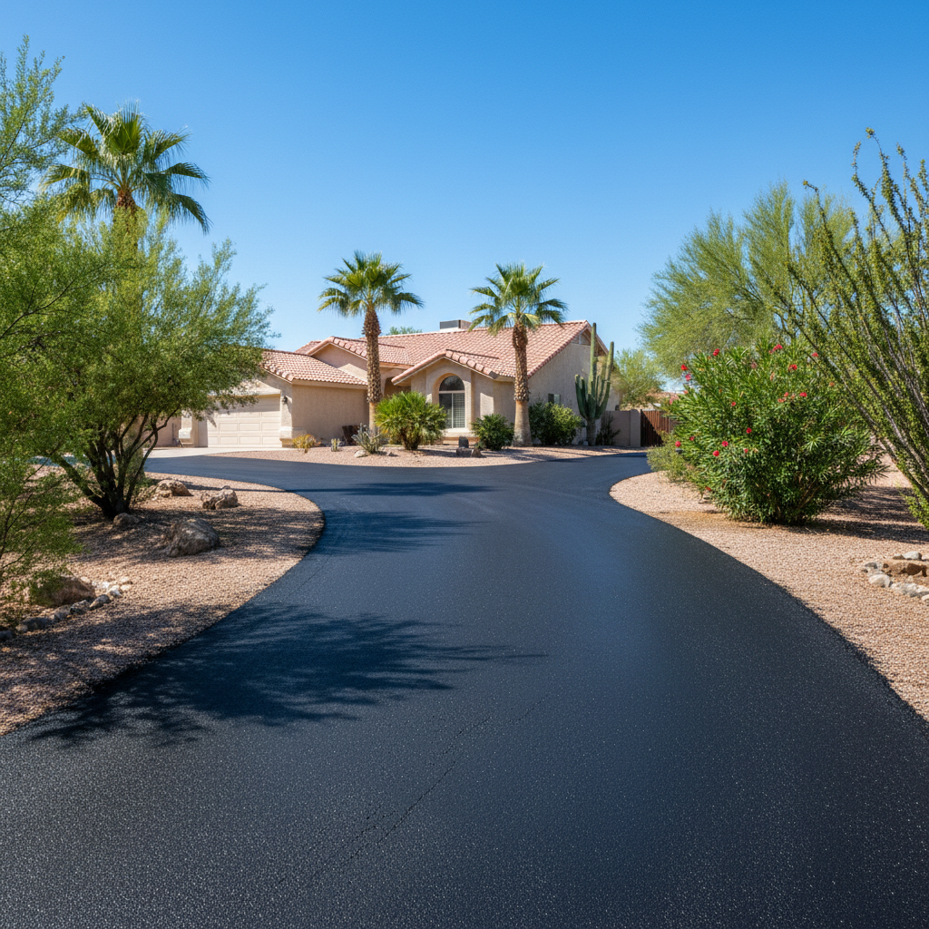 Completed slurry coating work at a residential property in Phoenix, AZ