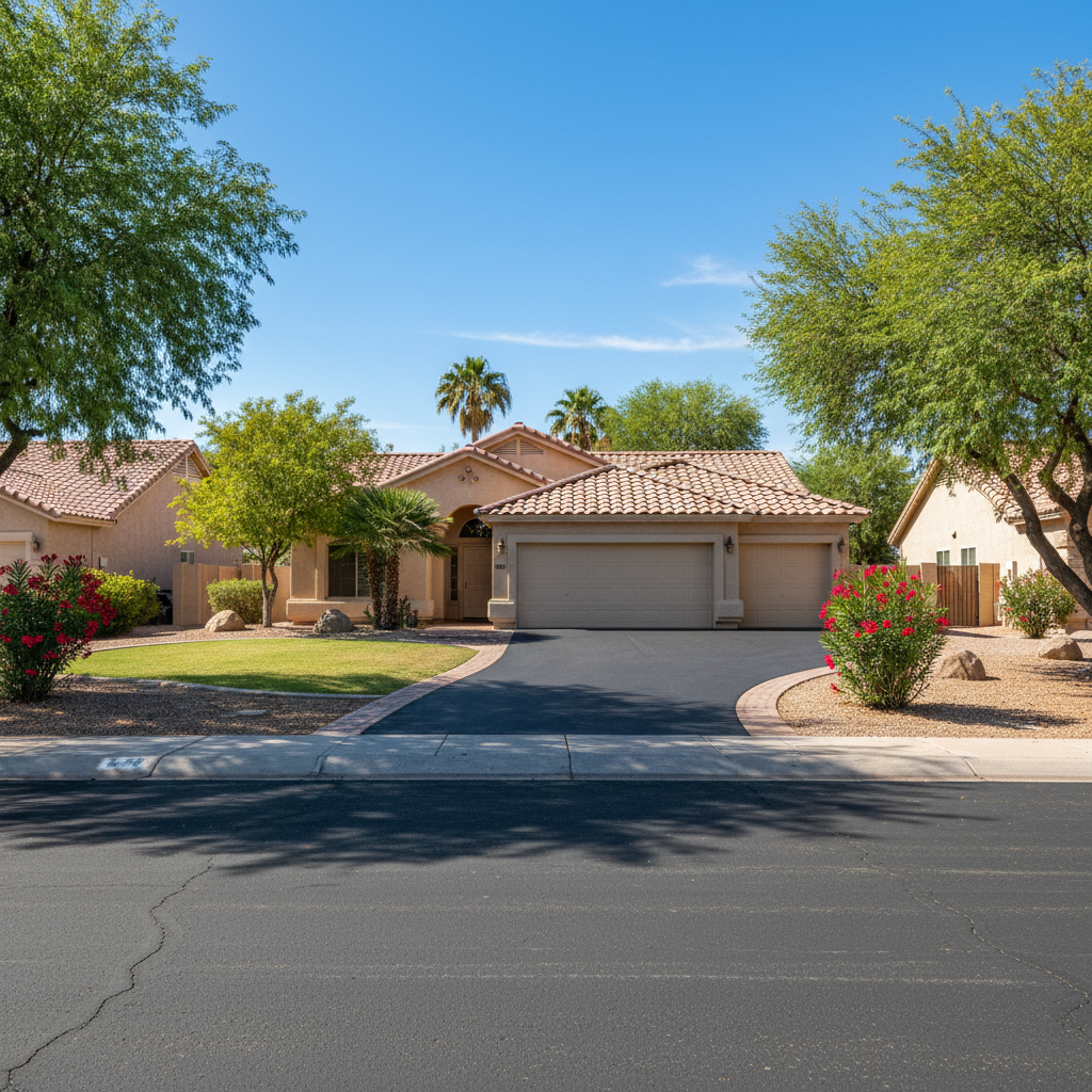 Completed residential asphalt work at a residential property in Peoria, AZ